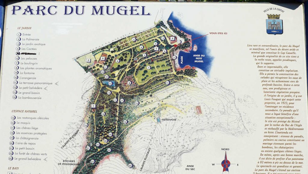 le plan du parc du Mugel est affiché à l